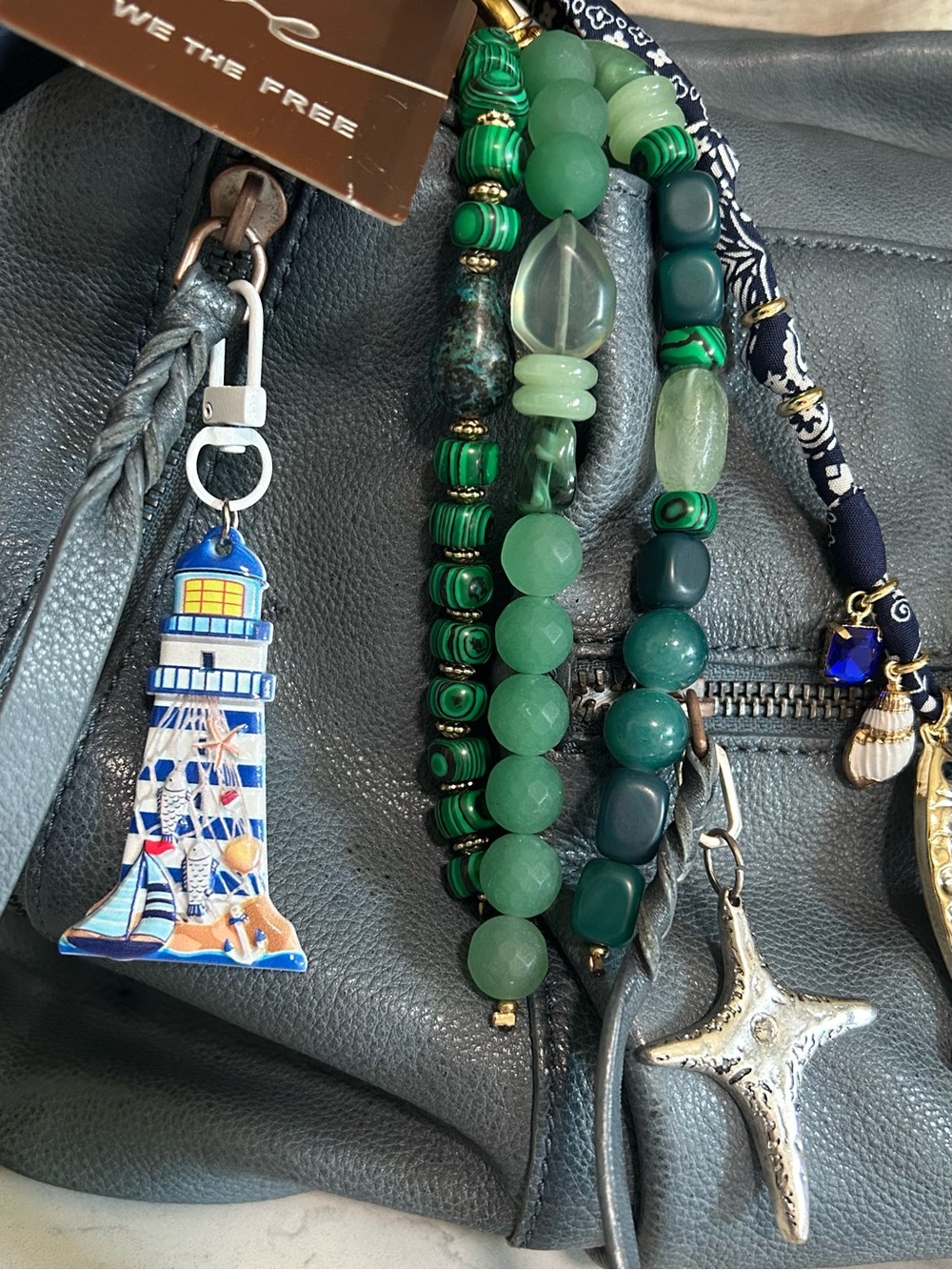 Stormy Seas We The Free Emerson Tote W/ Micro Emerson, Charms, & Scarves - Picture 4 of 16
